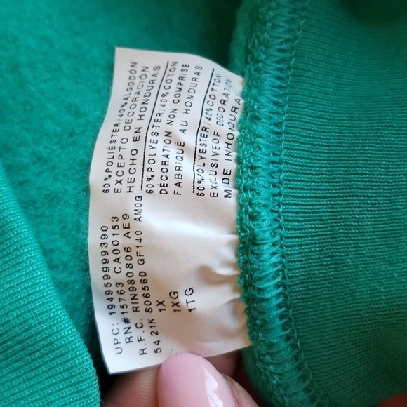 NWT Champion Women's Powerblend Fleece Hoodie Green Reef - Size 1X - Picture 7 of 8